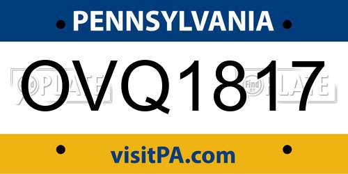 OVQ1817 Pennsylvania License Plate