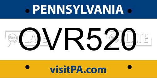 OVR520 Pennsylvania License Plate