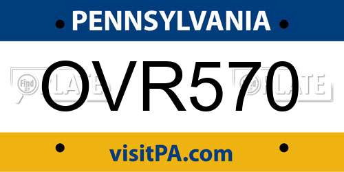 OVR570 Pennsylvania License Plate