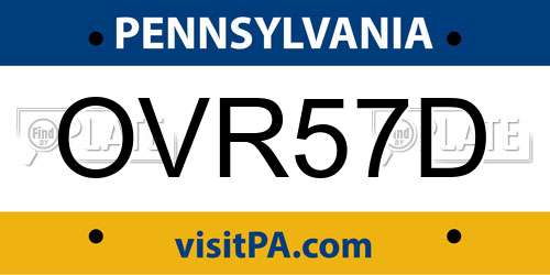 OVR57D Pennsylvania License Plate