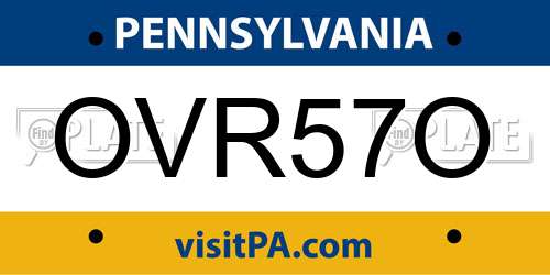 OVR57O Pennsylvania License Plate