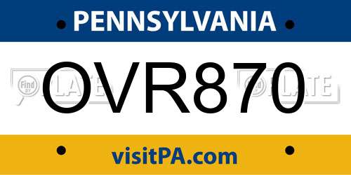 OVR870 Pennsylvania License Plate