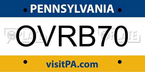 OVRB70 Pennsylvania License Plate