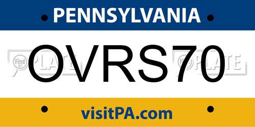 OVRS70 Pennsylvania License Plate