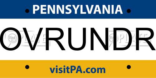 OVRUNDR Pennsylvania License Plate