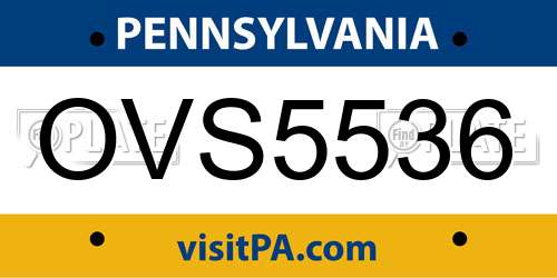 OVS5536 Pennsylvania License Plate
