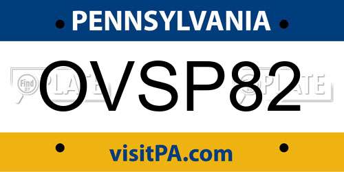 OVSP82 Pennsylvania License Plate