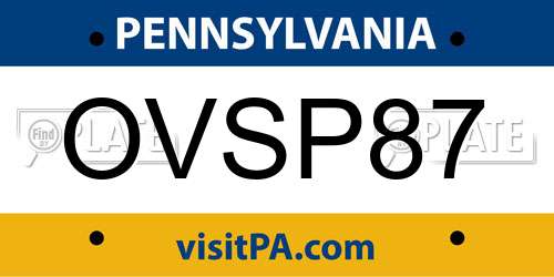 OVSP87 Pennsylvania License Plate