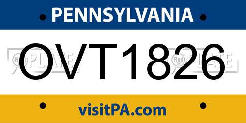 OVT1826 Pennsylvania License Plate