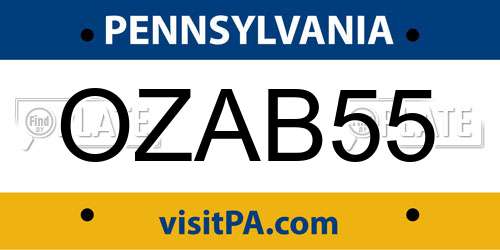 OZAB55 Pennsylvania License Plate