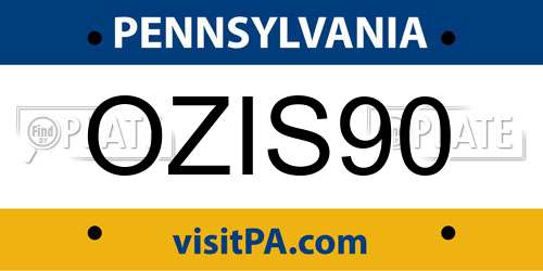 OZIS90 Pennsylvania License Plate