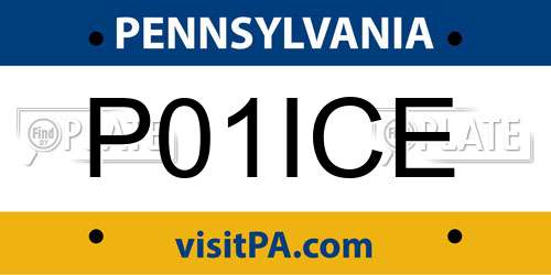 P01ICE Pennsylvania License Plate