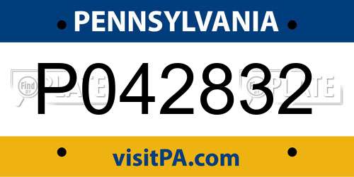 P042832 Pennsylvania License Plate