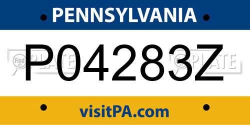 P04283Z Pennsylvania License Plate