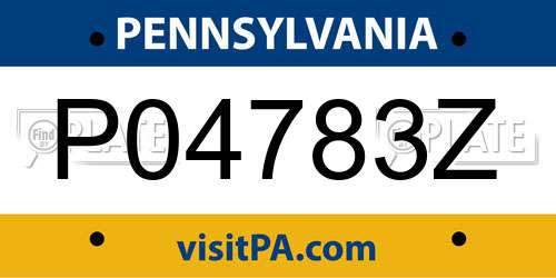 P04783Z Pennsylvania License Plate