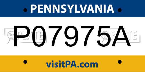 P07975A Pennsylvania License Plate