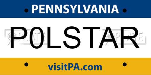 P0LSTAR Pennsylvania License Plate