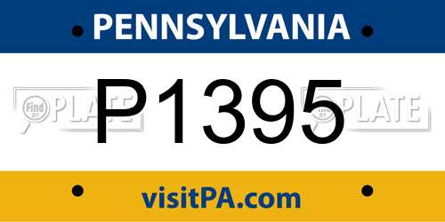 P1395 Pennsylvania License Plate