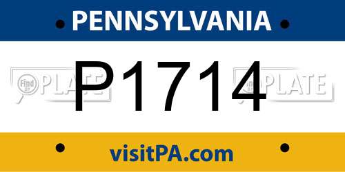 P1714 Pennsylvania License Plate