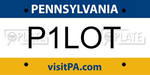 P1LOT Pennsylvania License Plate