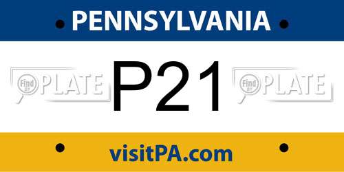 P21 Pennsylvania License Plate