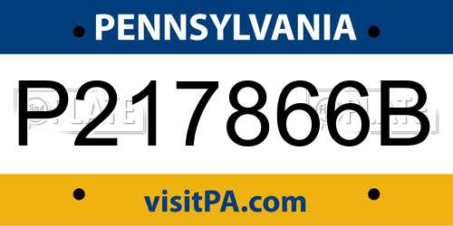P217866B Pennsylvania License Plate