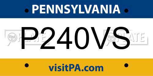 P240VS Pennsylvania License Plate