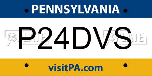 P24DVS Pennsylvania License Plate