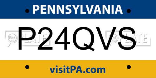 P24QVS Pennsylvania License Plate