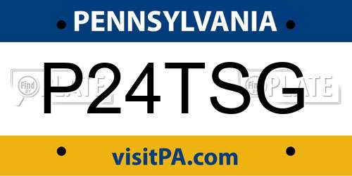P24TSG Pennsylvania License Plate
