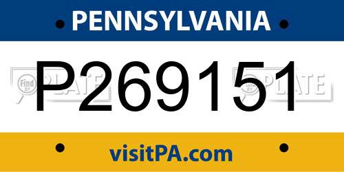 P269151 Pennsylvania License Plate