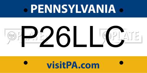 P26LLC Pennsylvania License Plate