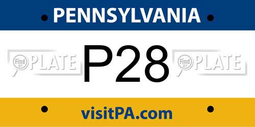 P28 Pennsylvania License Plate