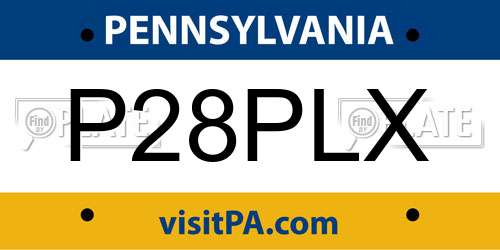 P28PLX Pennsylvania License Plate