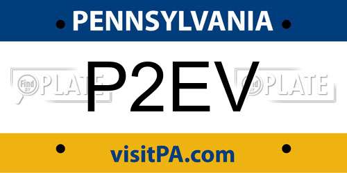 P2EV Pennsylvania License Plate