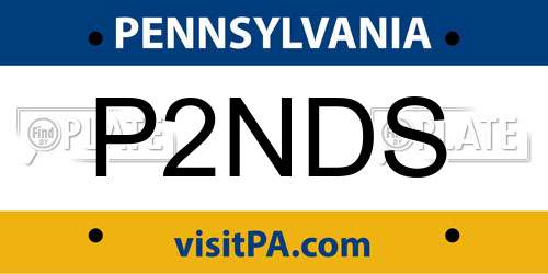 P2NDS Pennsylvania License Plate
