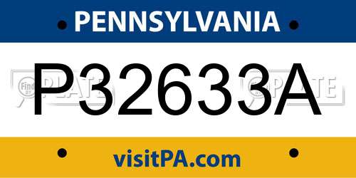 P32633A Pennsylvania License Plate