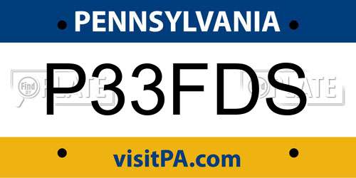 P33FDS Pennsylvania License Plate