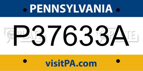 P37633A Pennsylvania License Plate