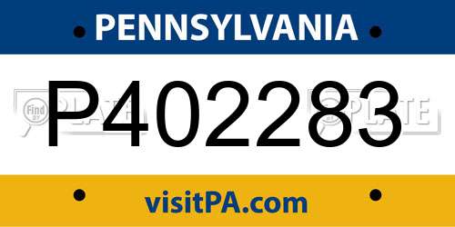 P402283 Pennsylvania License Plate