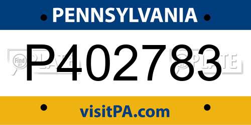P402783 Pennsylvania License Plate
