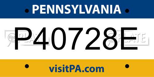 P40728E Pennsylvania License Plate
