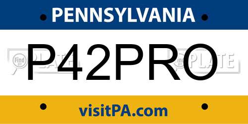 P42PRO Pennsylvania License Plate