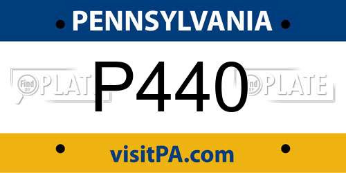 P440 Pennsylvania License Plate