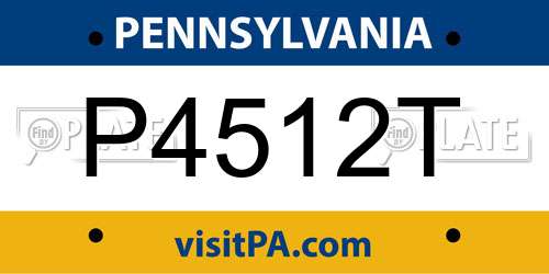 P4512T Pennsylvania License Plate