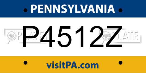 P4512Z Pennsylvania License Plate