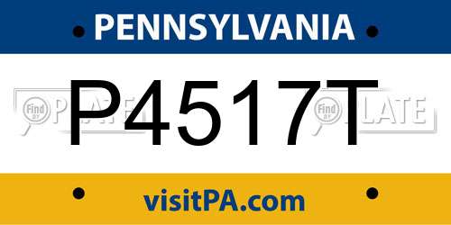 P4517T Pennsylvania License Plate