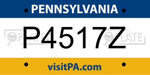 P4517Z Pennsylvania License Plate
