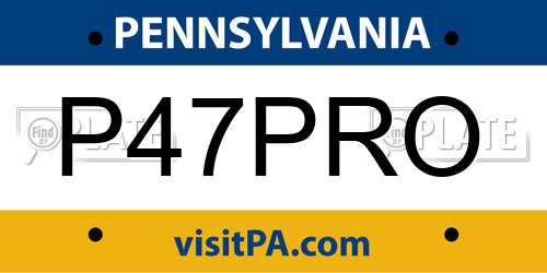 P47PRO Pennsylvania License Plate