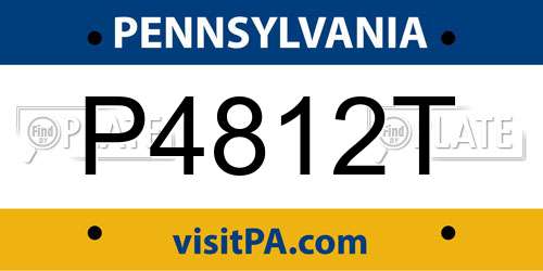 P4812T Pennsylvania License Plate